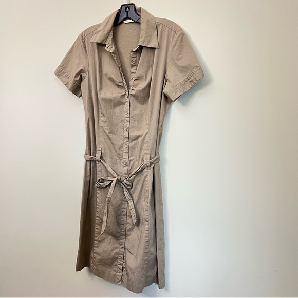 Smart Set Dresses & Skirts - Smart Set Tan short sleeve Size 13 Large shirt dress button tshirt dress coverup